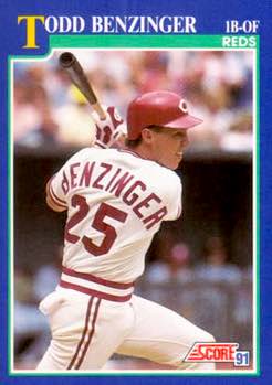 1991 Score Baseball Series 1 #090 Todd Benzinger