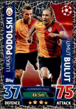 2015-16 Topps UCL Match Attax #396 Podolski-Bulut