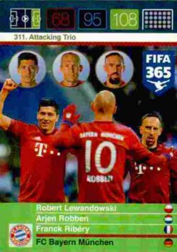 2015-16 Panini FIFA 365 Adrenalyn XL #311 Lewandowski-Robben-Ribéry