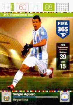 2015-16 Panini FIFA 365 Adrenalyn XL #347 Sergio Agüero