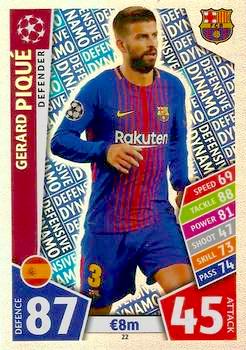 2017-18 Topps UCL Match Attax #022 Gerard Piqué