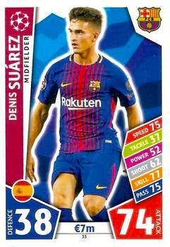 2017-18 Topps UCL Match Attax #033 Denis Suarez