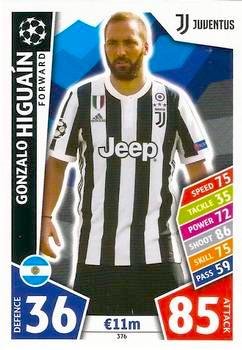 2017-18 Topps UCL Match Attax #376 Gonzalo Higuaín