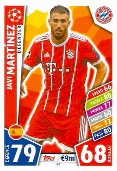 2017-18 Topps UCL Match Attax #062 Javi Martinez