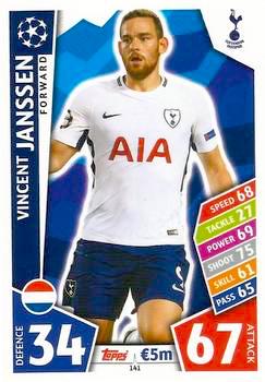 2017-18 Topps UCL Match Attax #141 Vincent Janssen