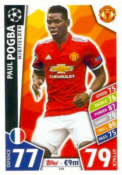 2017-18 Topps UCL Match Attax #156 Paul Pogba