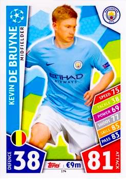 2017-18 Topps UCL Match Attax #174 Kevin De Bruyne