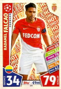 2017-18 Topps UCL Match Attax #250 Radamel Falcao