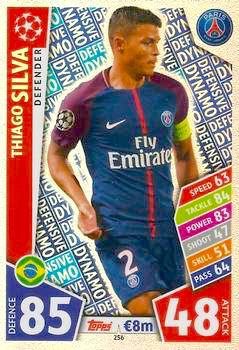 2017-18 Topps UCL Match Attax #256 Thiago Silva