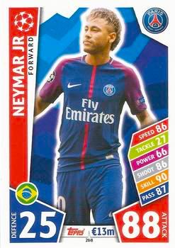 2017-18 Topps UCL Match Attax #268 Neymar Jr