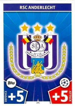 2017-18 Topps UCL Match Attax #271 Anderlecht Club Badge