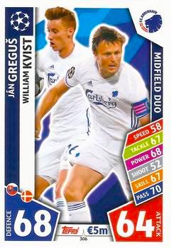 2017-18 Topps UCL Match Attax #306 Gregus-Kvist