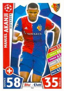 2017-18 Topps UCL Match Attax #311 Manuel Akanji