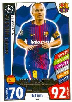 2017-18 Topps UCL Match Attax #436 Andrés Iniesta