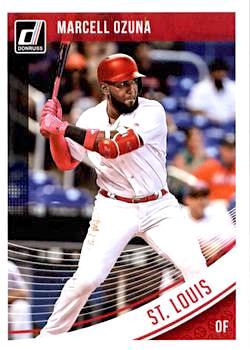 2018 Panini Donruss Baseball #134b Image Variation Marcell Ozuna