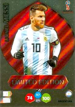 2018 Panini FIFA World Cup Russia Adrenalyn XL #LE-LM Limited Edition Lionel Messi