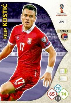 2018 Panini FIFA World Cup Russia Adrenalyn XL #314 Filip Kostic