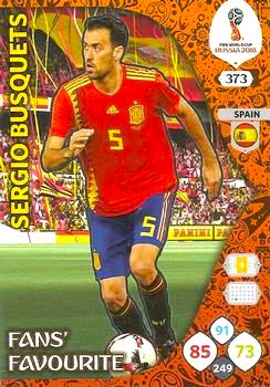 2018 Panini FIFA World Cup Russia Adrenalyn XL #373 Sergio Busquets