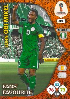 2018 Panini FIFA World Cup Russia Adrenalyn XL #386 John Obi Mikel