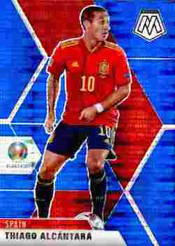 2020-21 Panini UEFA EURO 2020 Mosaic Soccer #168 Blue Pulsar Thiago Alcântara