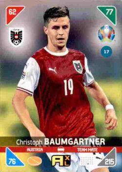 2020 Panini Euro 2020 Kick off Adrenalyn XL #017 Christoph Baumgartner