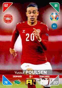 2020 Panini Euro 2020 Kick off Adrenalyn XL #051 Yussuf Poulsen