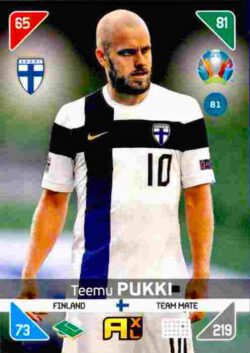 2020 Panini Euro 2020 Kick off Adrenalyn XL #081 Teemu Pukki