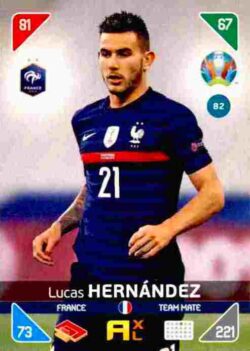 2020 Panini Euro 2020 Kick off Adrenalyn XL #082 Lucas Hernandez