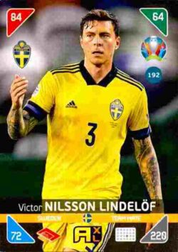 2020 Panini Euro 2020 Kick off Adrenalyn XL #192 Victor Nilsson Lindelof