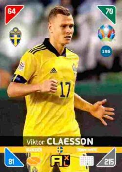 2020 Panini Euro 2020 Kick off Adrenalyn XL #195 Viktor Claesson