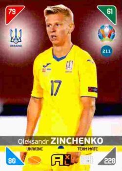 2020 Panini Euro 2020 Kick off Adrenalyn XL #211 Oleksandr Zinchenko