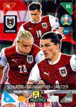 2020 Panini Euro 2020 Kick off Adrenalyn XL #361 Schlager-Baumgartner-Sabitzer