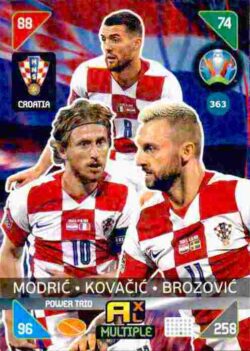 2020 Panini Euro 2020 Kick off Adrenalyn XL #363 Modrić-Kovačić-Brozović