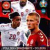 2020 Panini Euro 2020 Kick off Adrenalyn XL #365 Poulsen-Braithwaite-Dolberg