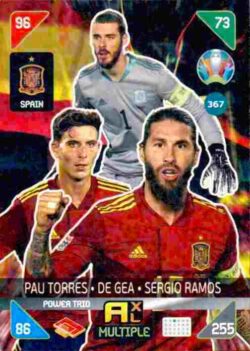 2020 Panini Euro 2020 Kick off Adrenalyn XL #367 Torres-De Gea-Ramos