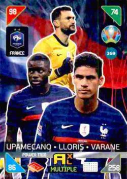 2020 Panini Euro 2020 Kick off Adrenalyn XL #369 Upamecano-Lloris-Varane