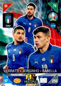 2020 Panini Euro 2020 Kick off Adrenalyn XL #370 Verratti-Jorginho-Barella