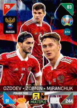 2020 Panini Euro 2020 Kick off Adrenalyn XL #374 Ozdoev-Zobnin-Miranchuk