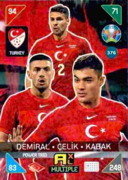 2020 Panini Euro 2020 Kick off Adrenalyn XL #376 Demiral-Kabak-Celik