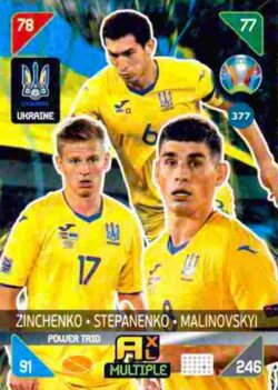 2020 Panini Euro 2020 Kick off Adrenalyn XL #377 Zinchenko-Stepanenko-Malinovskyi