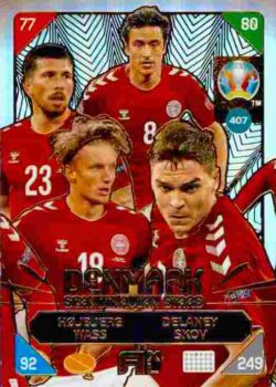 2020 Panini Euro 2020 Kick off Adrenalyn XL #407 Delaney-Højbjerg-Wass-Skov