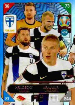 2020 Panini Euro 2020 Kick off Adrenalyn XL #409 Hradecky-Arajuuri-Toivio-Uronen