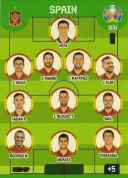 2020 Panini Euro 2020 Preview Adrenalyn XL #153 Spain Line-Up