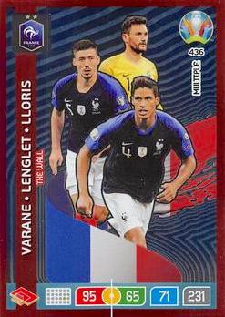 2020 Panini Euro 2020 Preview Adrenalyn XL #436 Varane-Lenglet-Lloris