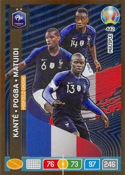 2020 Panini Euro 2020 Preview Adrenalyn XL #442 Kanté-Pogba-Matuidi