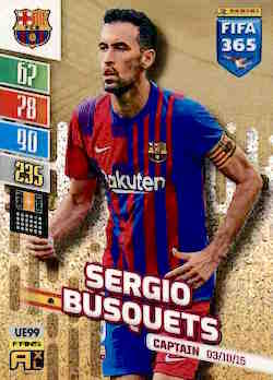 2021-22 Panini FIFA 365 Adrenalyn XL Update #UE099 Sergio Busquets