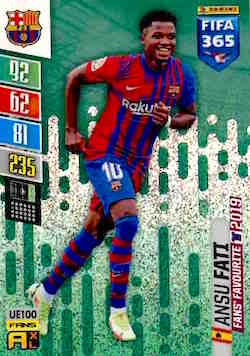 2021-22 Panini FIFA 365 Adrenalyn XL Update #UE100 Ansu Fati