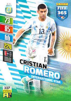 2021-22 Panini FIFA 365 Adrenalyn XL #327 Cristian Romero