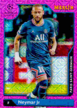 2021-22 Topps Merlin Chrome UEFA #010 Pink Mojo Neymar Jr SN275