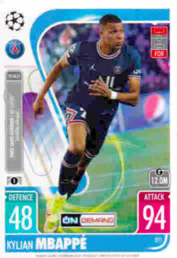 2021-22 Topps UCL-EL Match Attax Extra #011 Kylian Mbappé